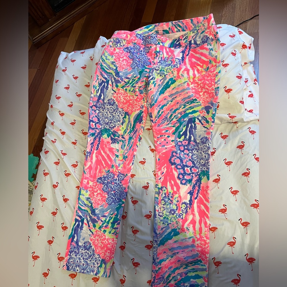 Lilly Pulitzer Kelly pants sz 14 NWOT ROAR OF THE SEAS MULTI